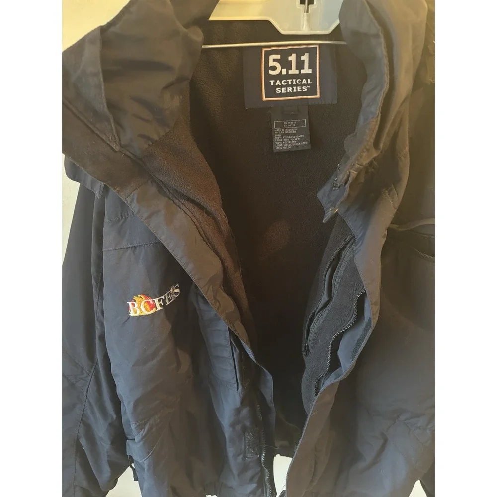 5.11 Tactical Jacket Men's XL Blue Waterproof Hooded Parka Softshell Lined Coat